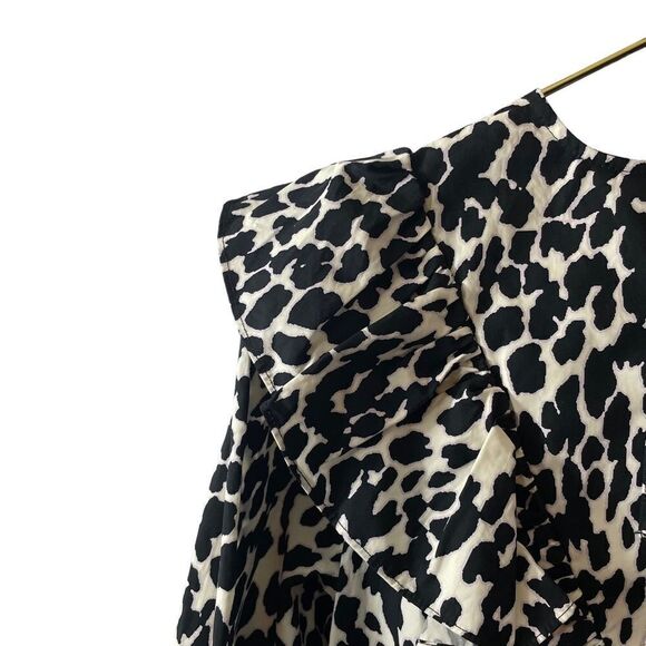 Sandy Liang Target Leopard Print Long Sleeve Midi Dress Ruffle Size Small NWT - Picture 14 of 14